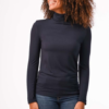 Top col roulé bleu marine Anastasia