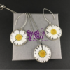 Boucles d'oreilles marguerite monture argent