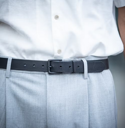 ceinture cuir noir made in france boucle noire