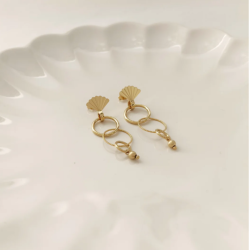 Boucles d'oreilles longue Lorette nouvelle collection bouquet rose Marie Duvert