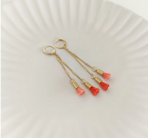 Boucles d'oreilles Pénélope pompons