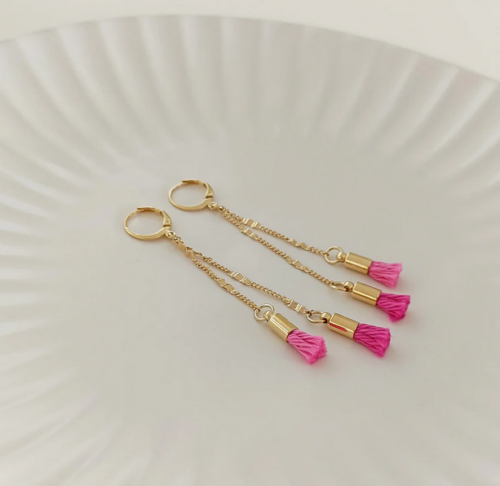 Boucles d'oreilles Pénélope pompons