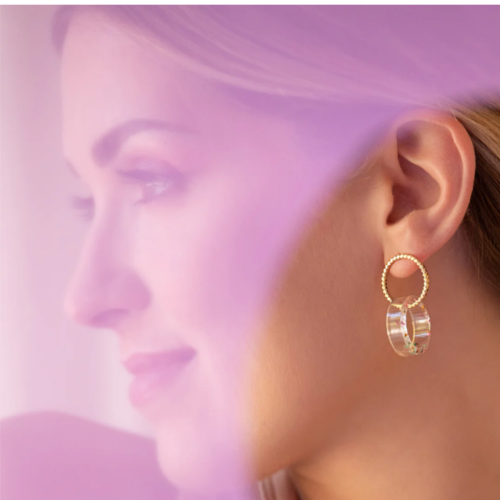 Boucles d'oreilles violette nouvelle collection bouquet rose Marie Duvert