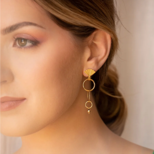 boucles d'oreilles longue Lorette nouvelle collection bouquet rose Marie Duvert