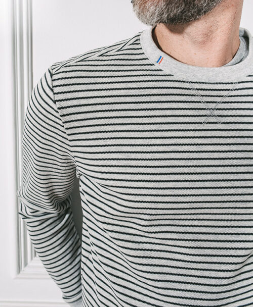 Sweat Paul gris rayé
