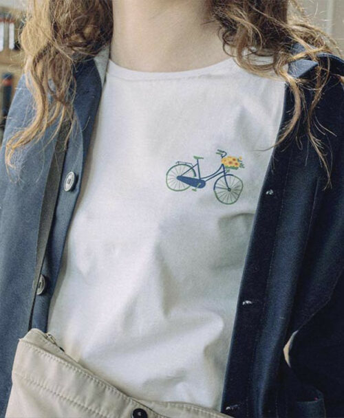 tee-shirt-palmyre-velo-ecru-en-coton-bio la gentle factory
