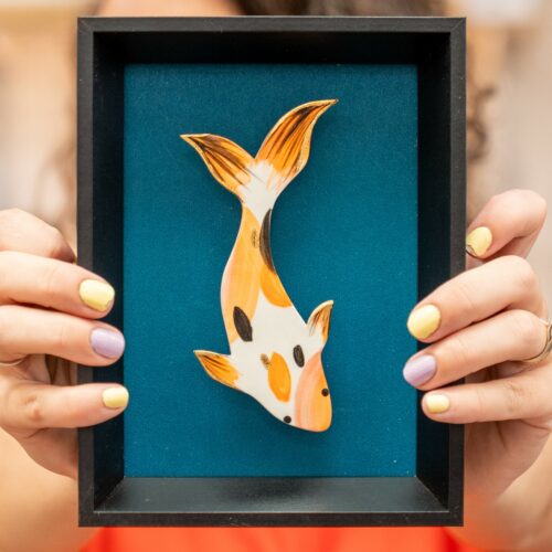 Tableau Carpe A5 en porcelaine